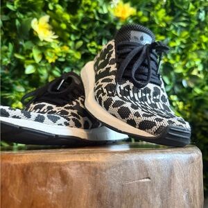 Adidas Black and White Animal Print Sneakers